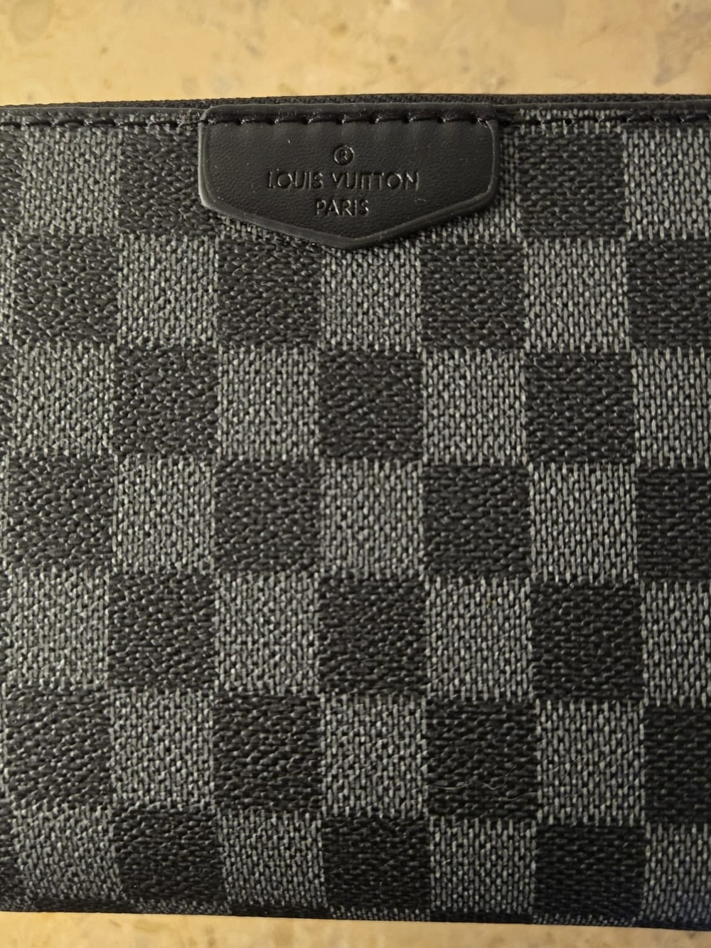 Black Check Pattern Zip Pouch Wallet - Picture 7 of 8